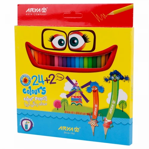 مداد رنگی 2+24 رنگ آریا